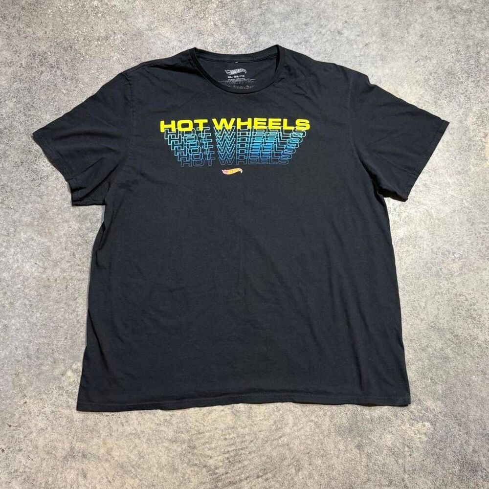 Hot-wheels Men's Black and Grey T-shirt
